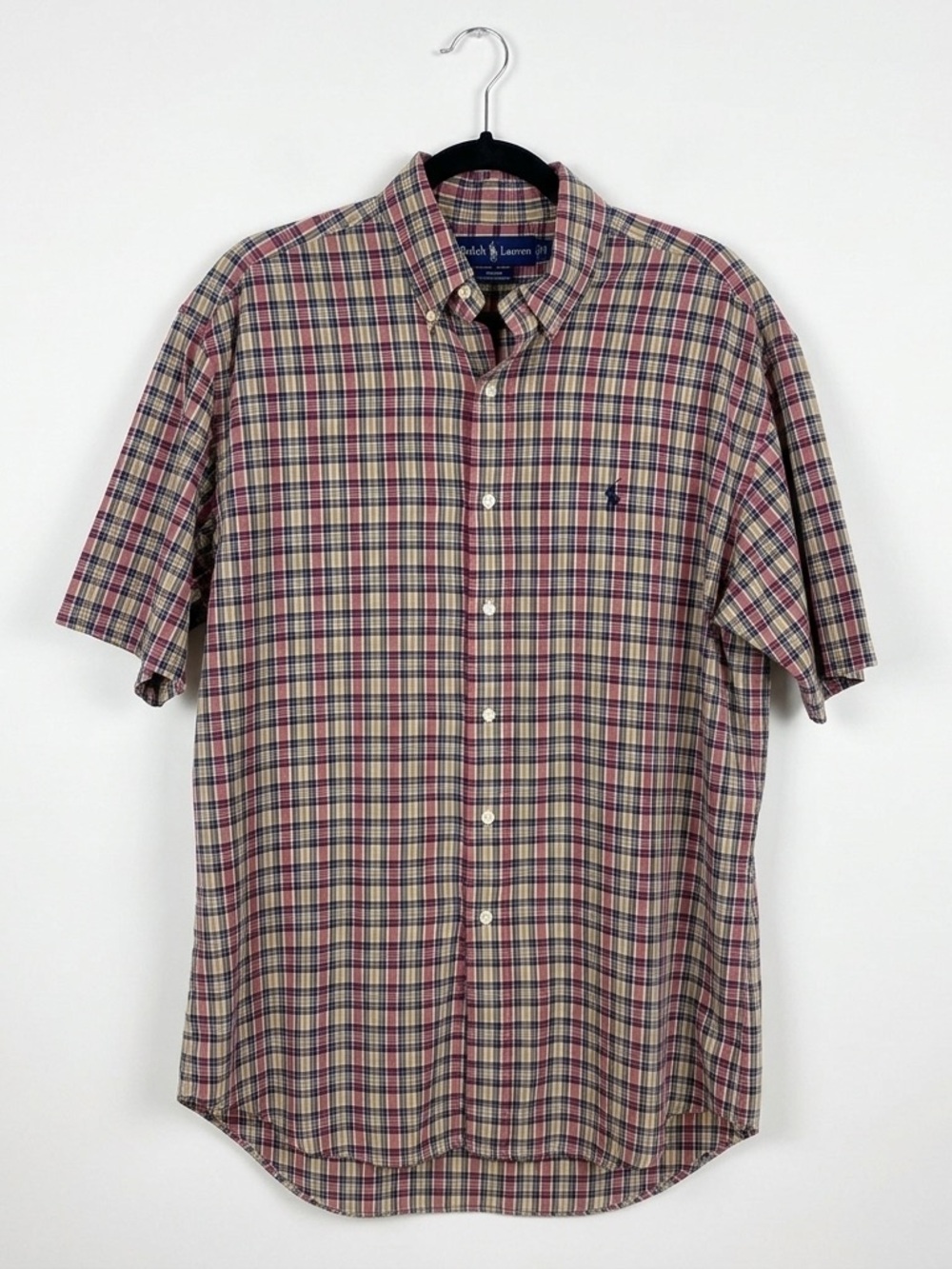 VTG Polo Ralph Lauren Blake Plaid Button Down Shirt Mens Medium Large Relaxed